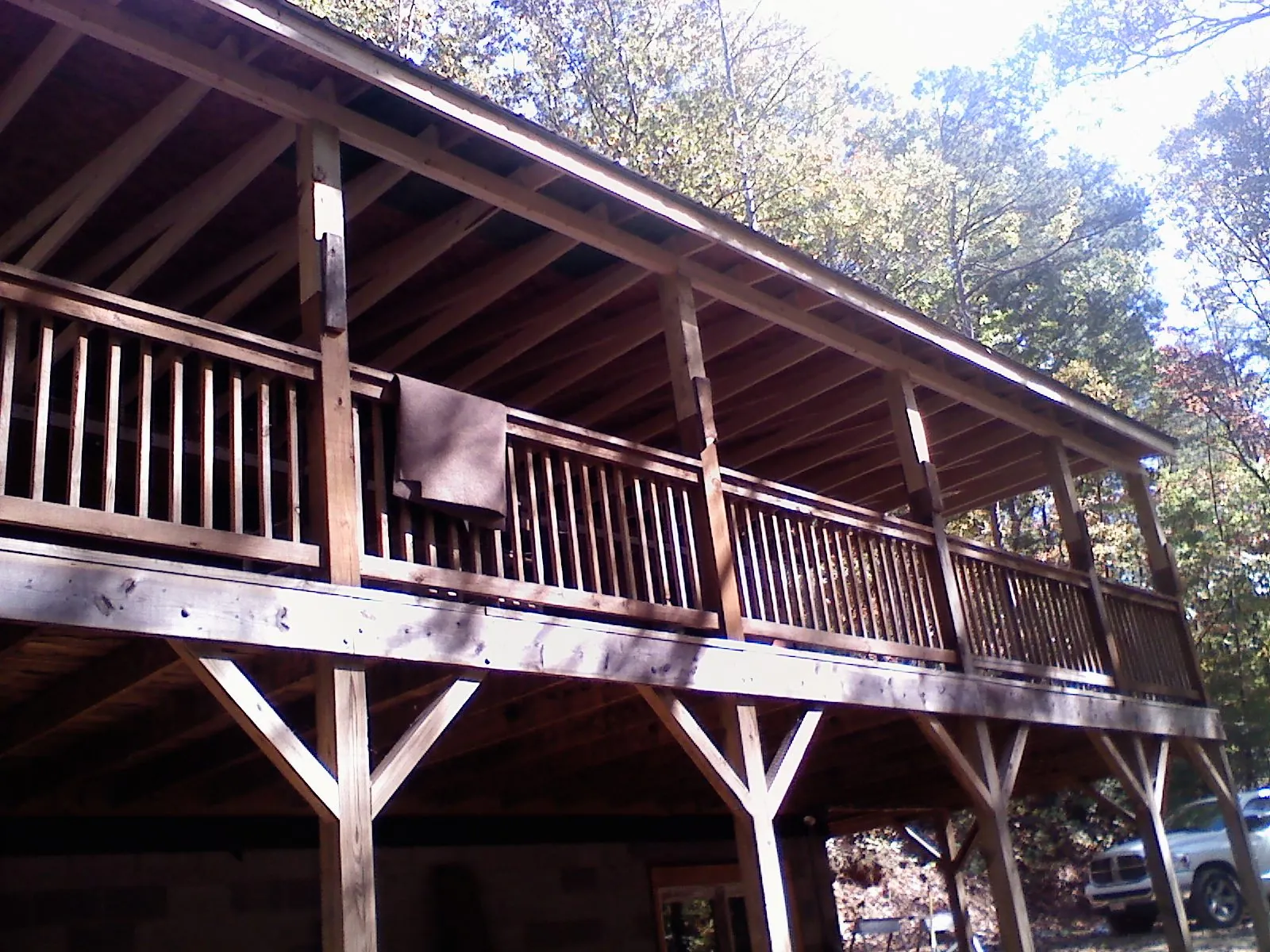 Timber framing under a new elevated porch and deck — Roof Leak Repair in Eaton by Roofing Brothers